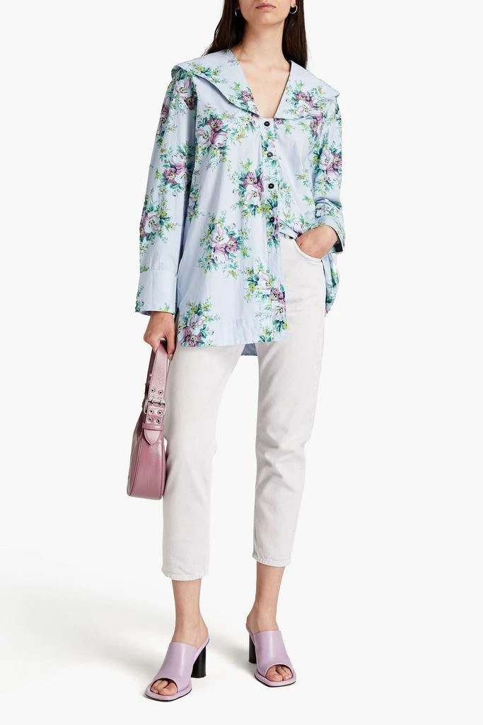 商品Ganni|Floral-print organic cotton-poplin shirt,价格¥780,第2张图片详细描述