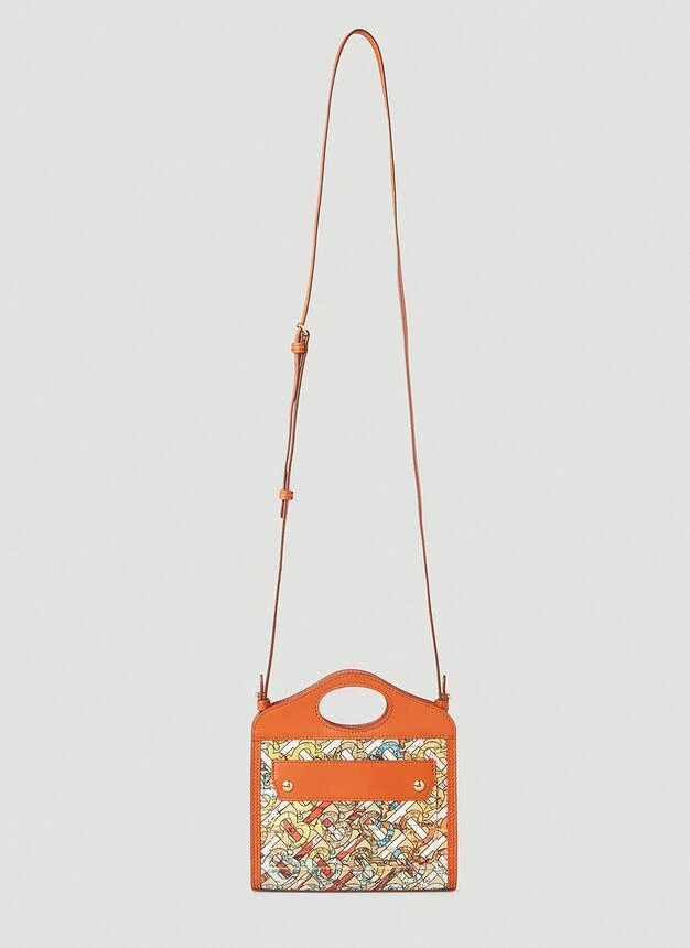 商品Burberry|Monogram Map Pocket Micro Tote Bag in Orange,价格¥9532,第1张图片