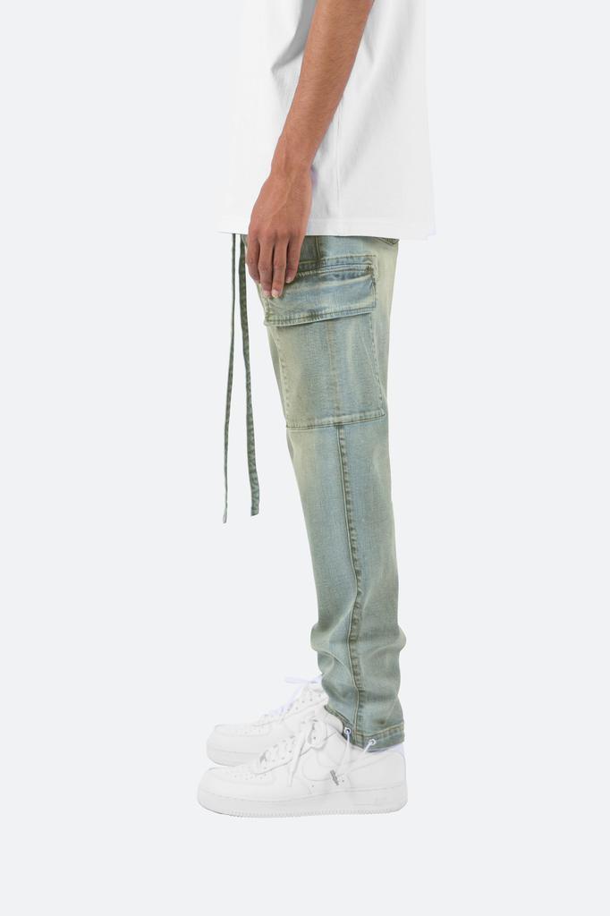 商品MNML|Denim Cargo Pants - Blue牛仔裤,价格¥255,第6张图片详细描述