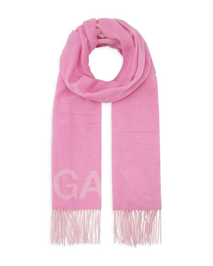 商品Ganni|Fringe Logo Scarf,价格¥1228,第1张图片