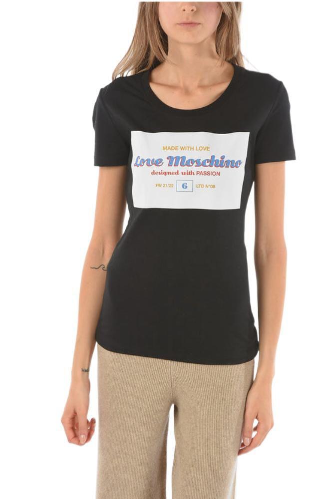商品Moschino|Moschino Women's Black Other Materials T-Shirt,价格¥1038,第1张图片