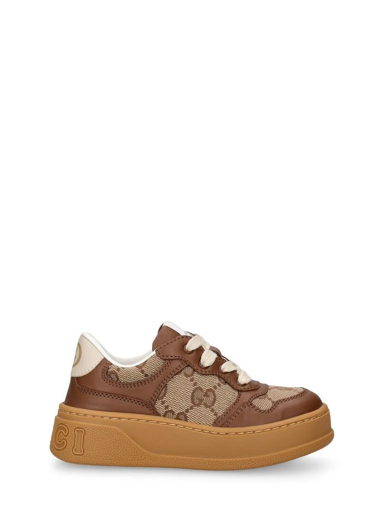 商品Gucci|Platform Gg Leather Sneakers,价格¥3944,第1张图片