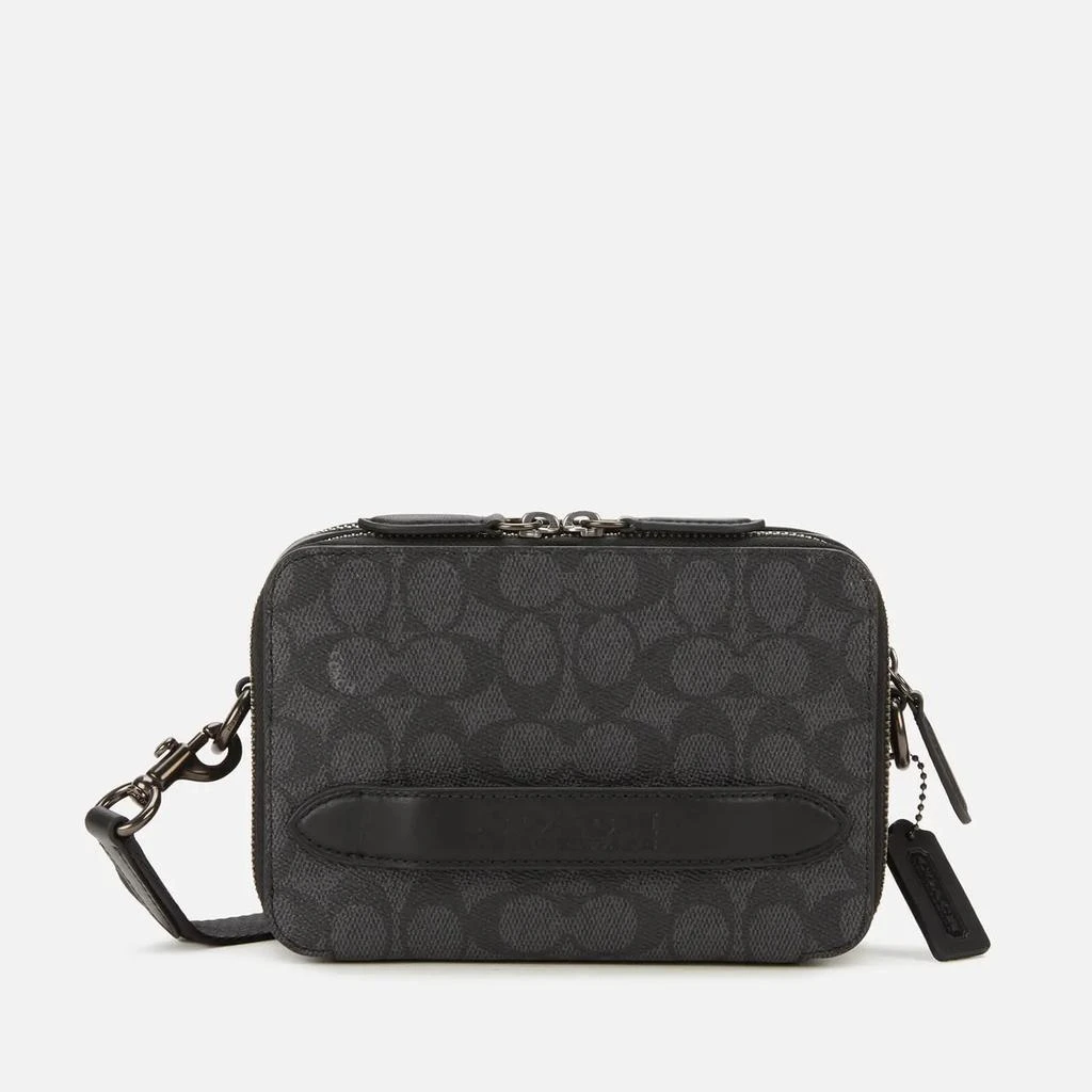 商品Coach|Coach Men's Charter Crossbody In Signature Canvas - Charcoal,价格¥2420,第1张图片
