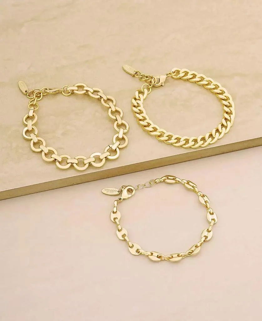 商品Ettika Jewelry|18K Gold Plated Might and Chain Bracelet Set,价格¥449,第2张图片详细描述