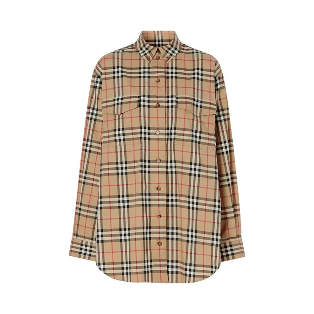 商品Burberry|BURBERRY 博柏利 经典格纹弹力棉质女士衬衫 8022285,价格¥3277,第1张图片