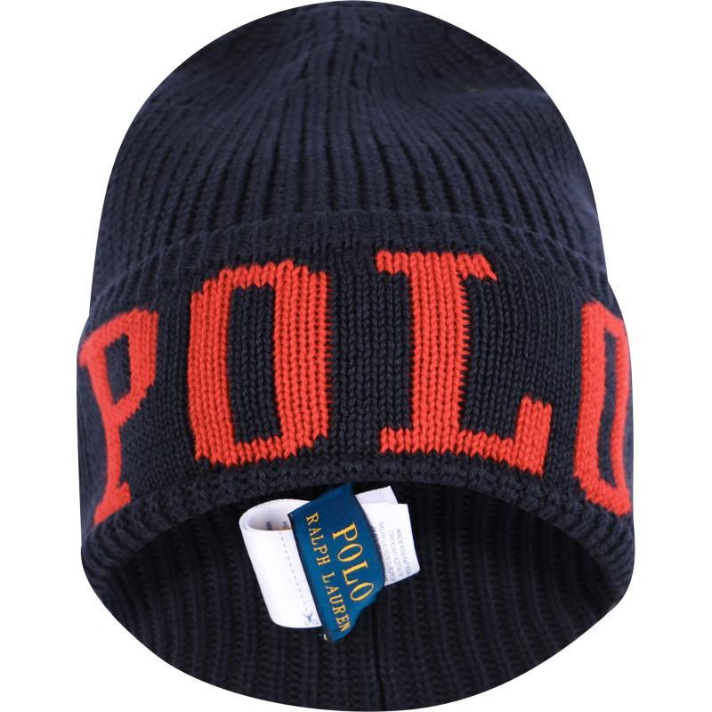 商品Ralph Lauren|Ribbed knit logo winter hat in navy,价格¥750,第4张图片详细描述