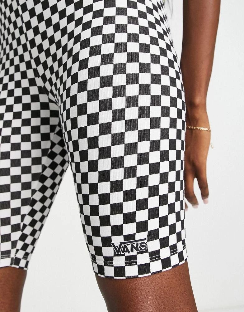 商品Vans|Vans Flying V checkerboard leggings shorts in white and black,价格¥177,第1张图片