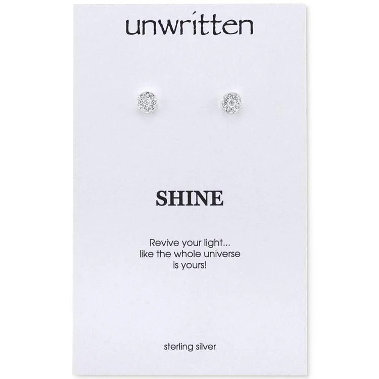 商品Unwritten|Crystal Disc Stud Earrings in Sterling Silver,价格¥97,第3张图片详细描述