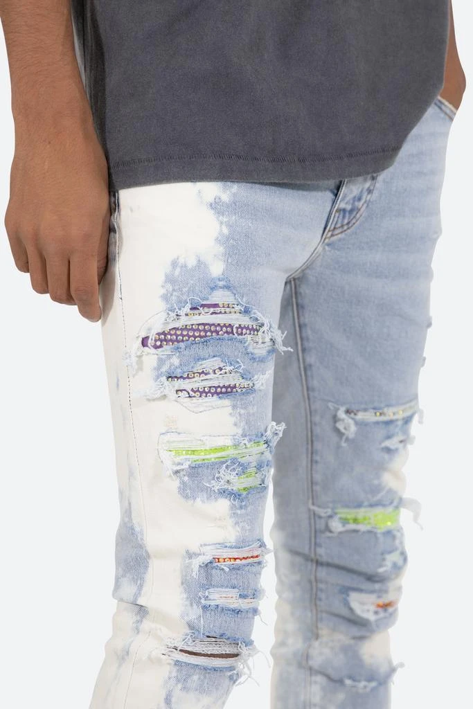 X409 Rhinestone Skinny Denim - Blue 商品