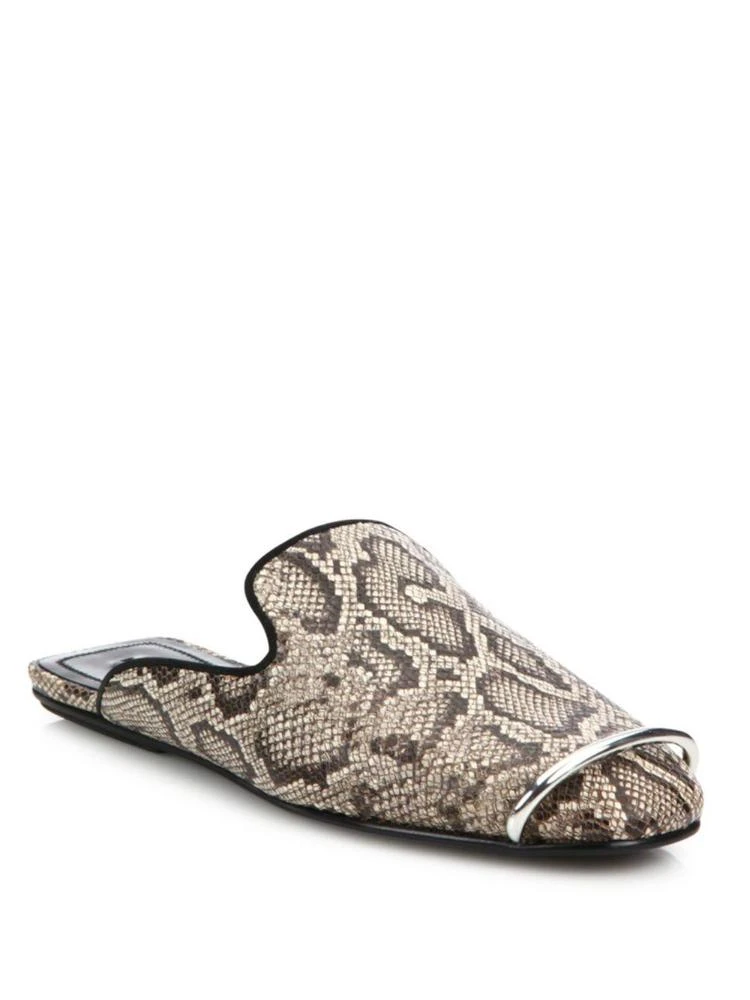 商品Alexander Wang|Jaelle Teak Snake-Embossed Leather Loafer Slides,价格¥1784,第1张图片