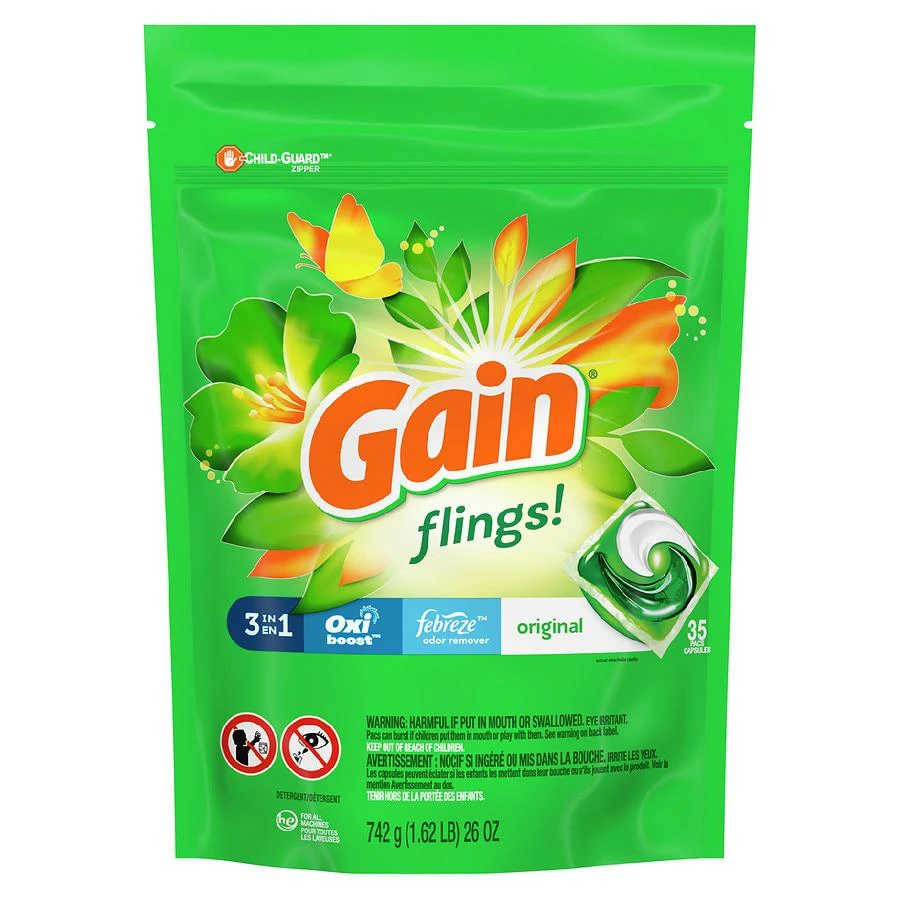 商品Gain|Flings Laundry Detergent Pacs Original,价格¥104,第1张图片