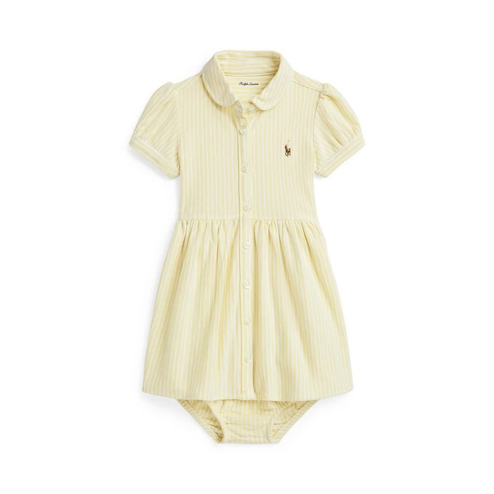 商品Ralph Lauren|Baby Girls Striped Knit Oxford Shirtdress,价格¥150,第1张图片