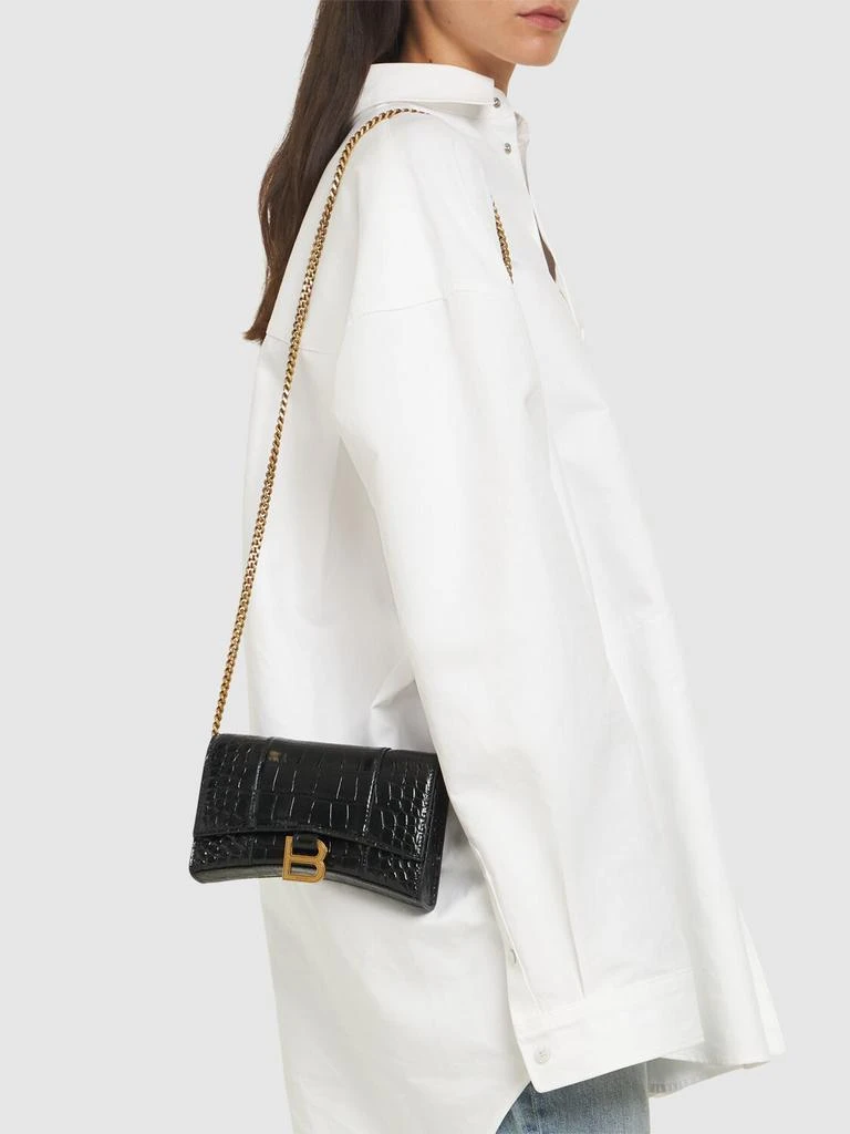 商品Balenciaga|Hourglass Leather Wallet On Chain,价格¥13533,第1张图片