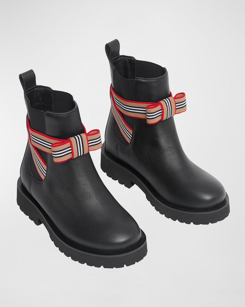 商品Burberry|Girl's Dearington Icon Stripe Boots, Toddlers/Kids,价格¥3452,第4张图片详细描述