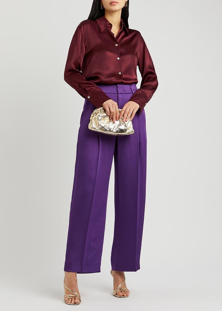 商品Vince|Burgundy silk-satin shirt,价格¥2932,第6张图片详细描述