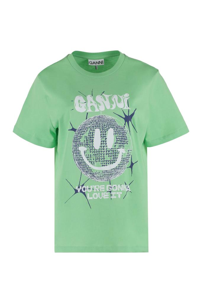 Ganni Printed Cotton T-shirt商品第1张图片规格展示