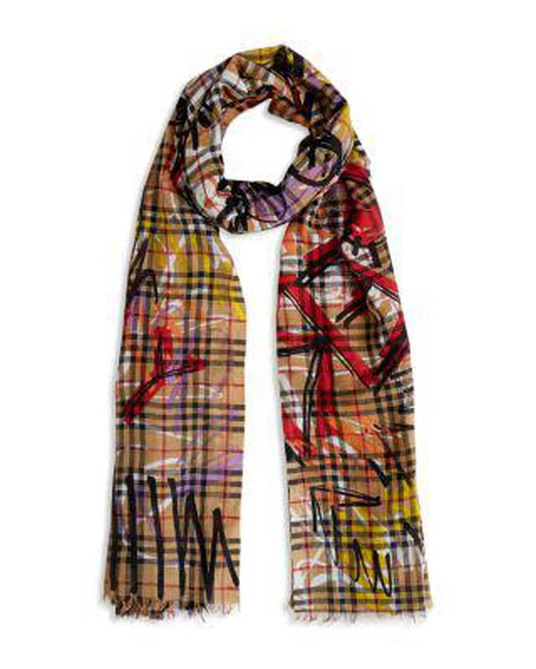 商品Burberry|Marker Printed Vintage Check Gauze Scarf ,价格¥2743,第1张图片