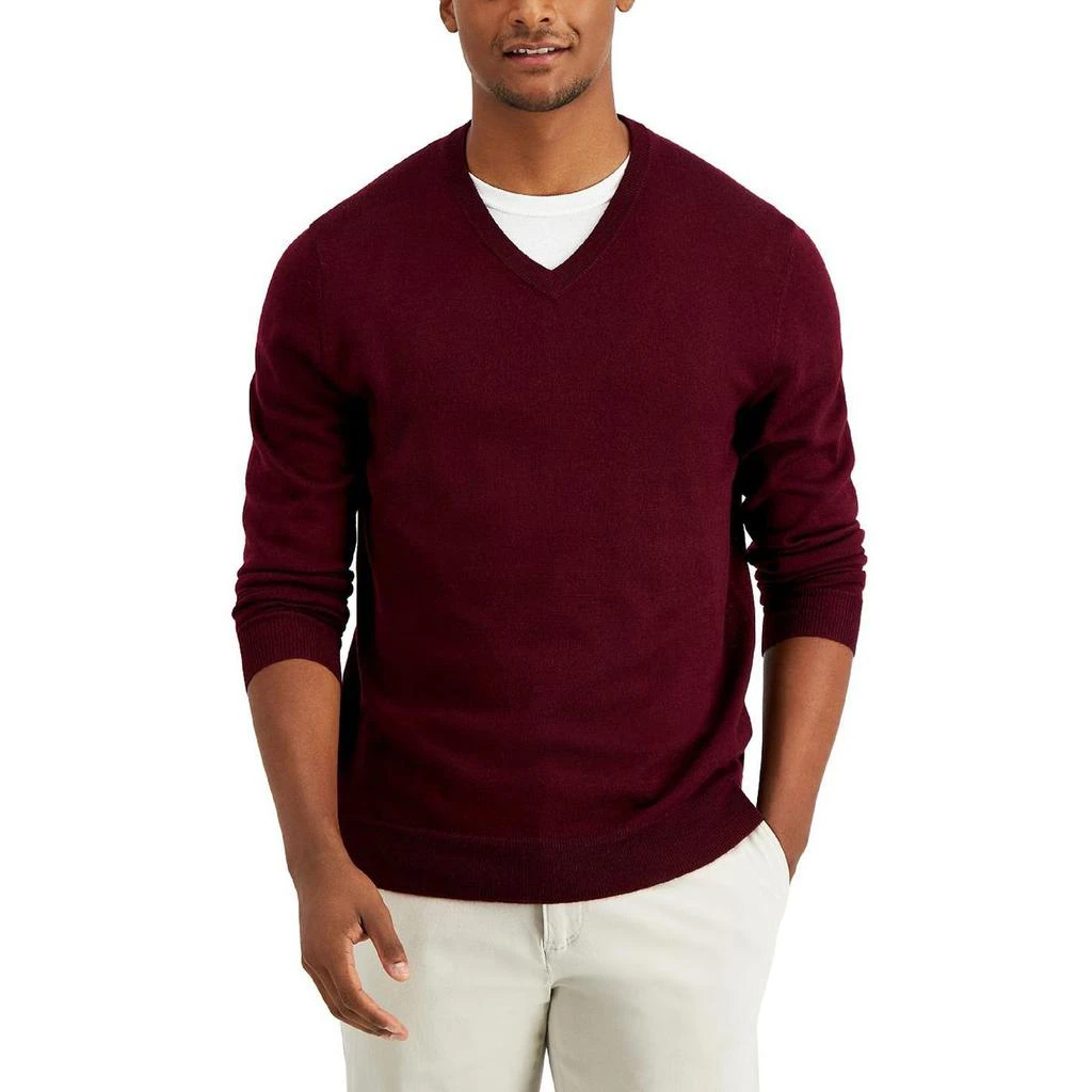 商品Club Room|Club Room Mens Merino Wool V-Neck Sweater,价格¥123,第2张图片详细描述