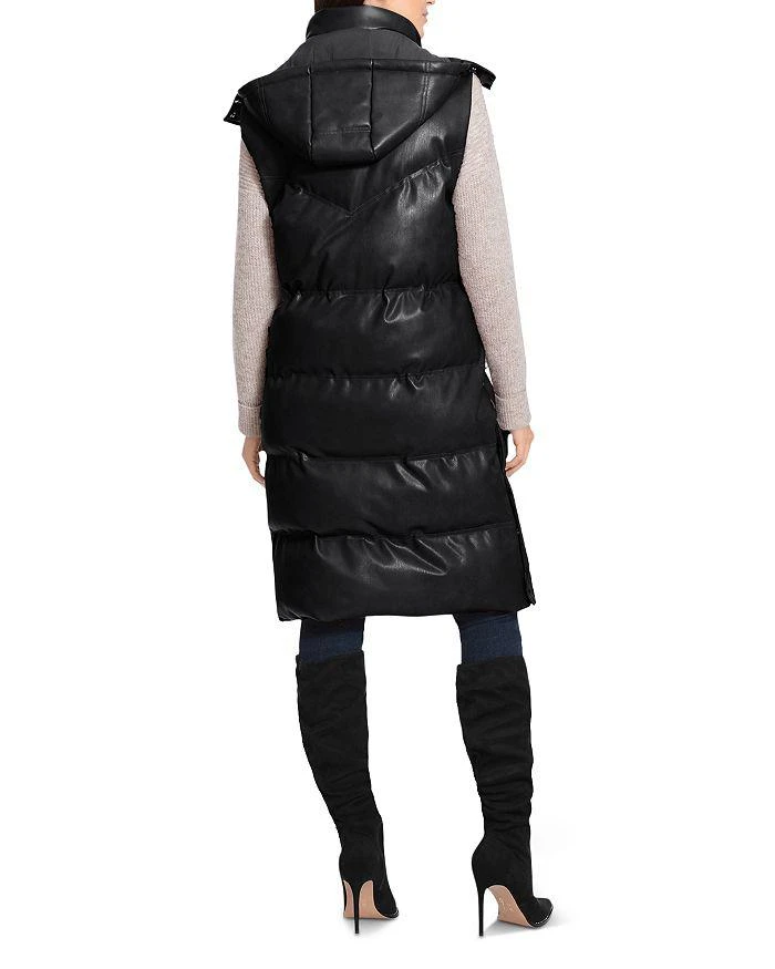 商品Avec Les Filles|Faux Leather Hooded Longline Puffer Vest,价格¥879,第2张图片详细描述