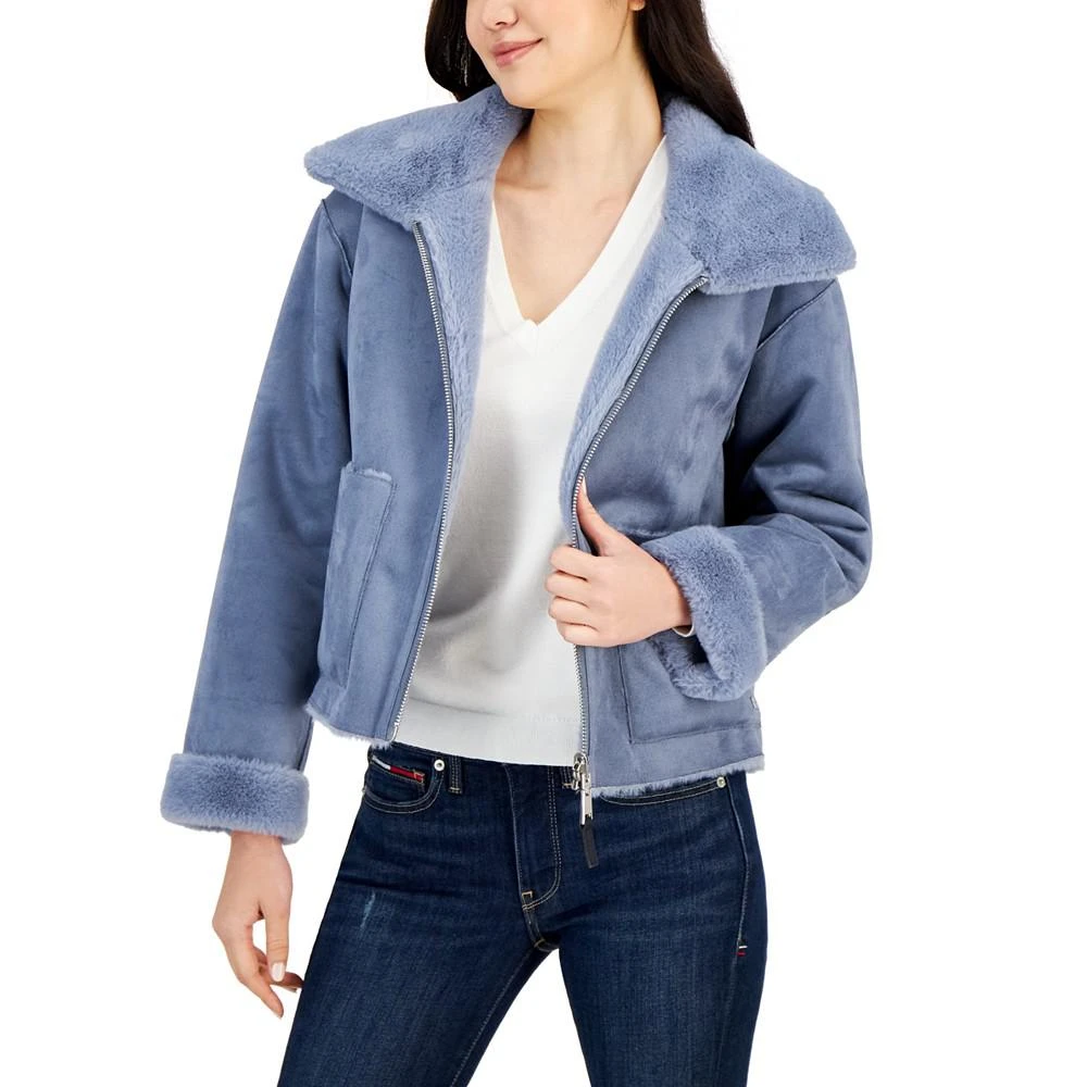 商品Tommy Hilfiger|Women's Faux-Fur Wide-Collar Cropped Jacket,价格¥585,第1张图片