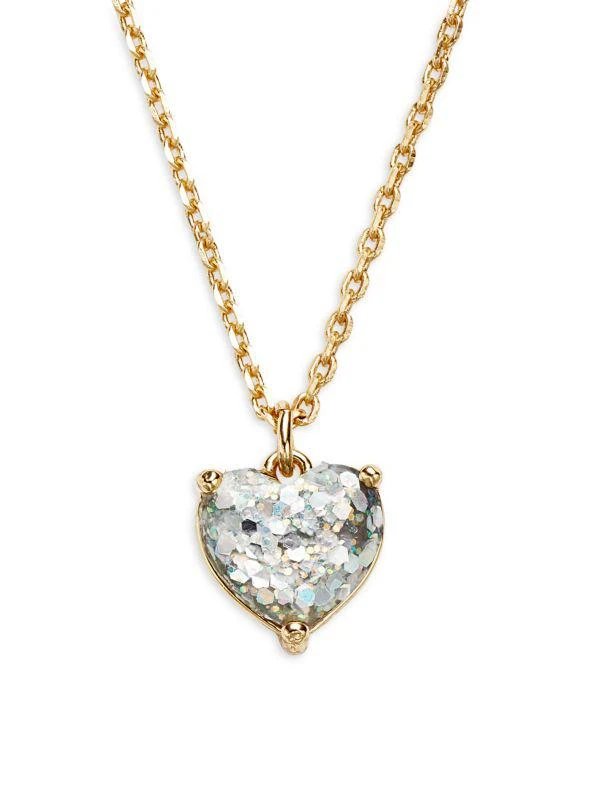 商品Kate Spade|Elegant Edge Goldtone Metal & Cubic Zirconia Heart Pendant Necklace,价格¥202,第1张图片