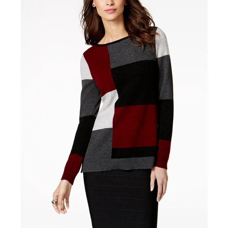 商品Charter Club|Colorblocked Cashmere Sweater, Created for Macy's,价格¥636,第2张图片详细描述