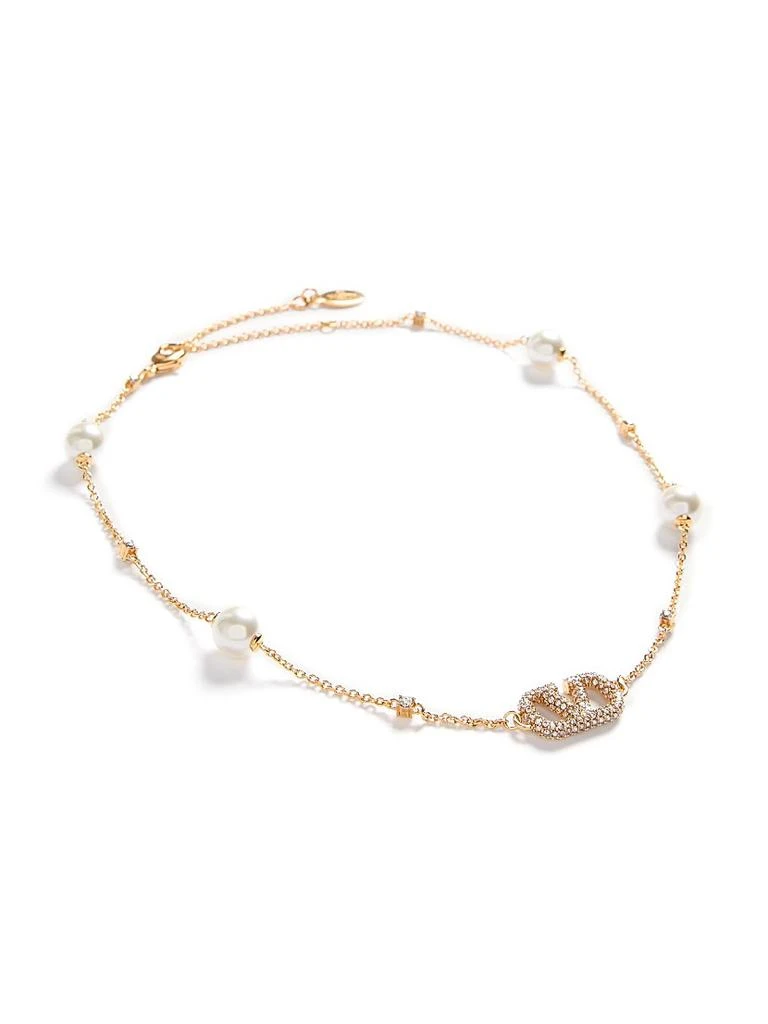 商品Valentino|VLogo Signature Metal Necklace with Swarovski® Crystals and Pearls,价格¥7321,第2张图片详细描述