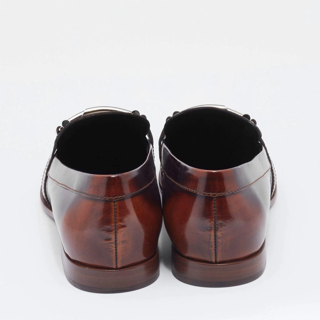 商品[二手商品] Tod's|Tod's Two Tone Leather Double T Slip On Loafers Size 40,价格¥1380,第5张图片详细描述
