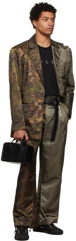 商品Feng Chen Wang|Khaki & Brown Camouflage Paneled Blazer,价格¥2431,第4张图片详细描述