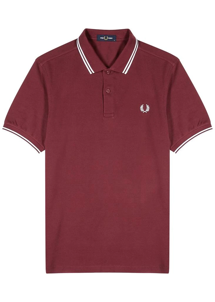 商品Fred Perry|M3600 burgundy piqué cotton polo shirt,价格¥791,第1张图片