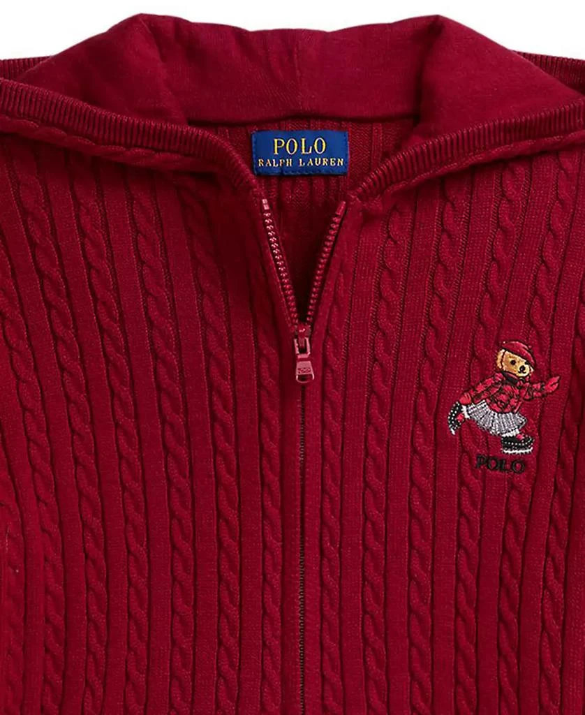 商品Ralph Lauren|Girls 7-16 Long-Sleeve Polo Bear Full-Zip Sweater,价格¥584,第3张图片详细描述