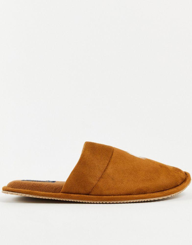 商品Ralph Lauren|Polo Ralph Lauren sunday scuff II slip on slippers in tan,价格¥225,第1张图片