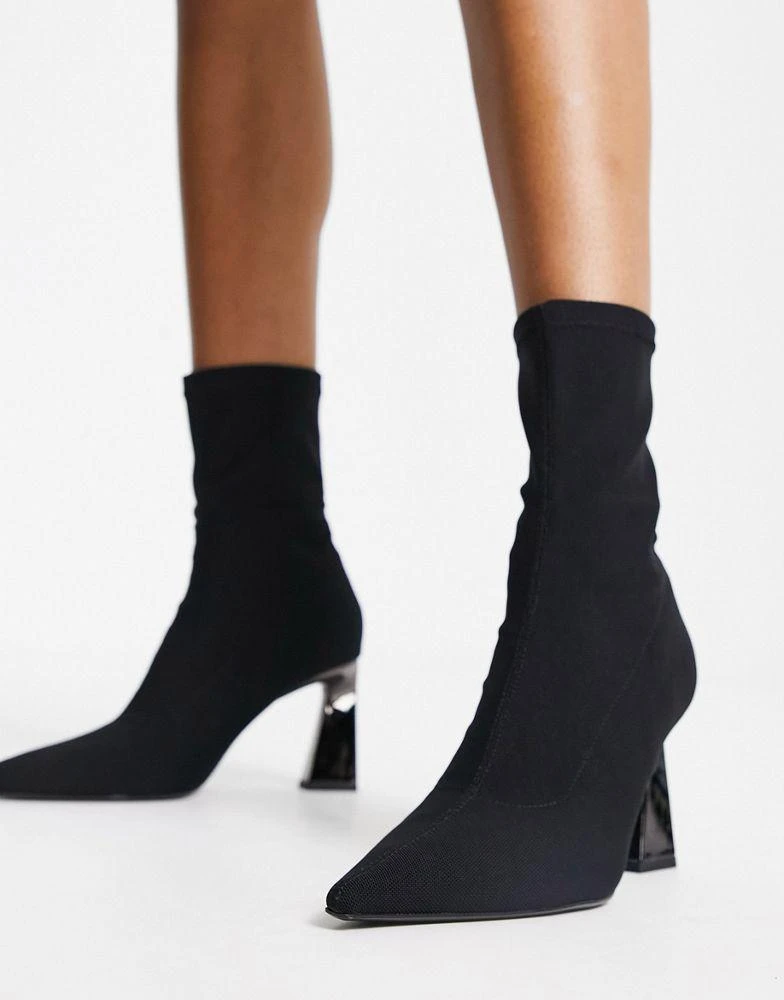 商品Bershka|Bershka sock boot in black lycra,价格¥517,第1张图片