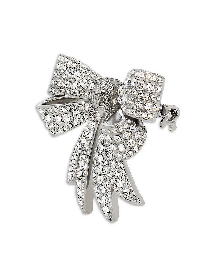 商品Kurt Geiger|Pavé Eagle Head Bow Pin in Rhodium Plated,价格¥969,第2张图片详细描述