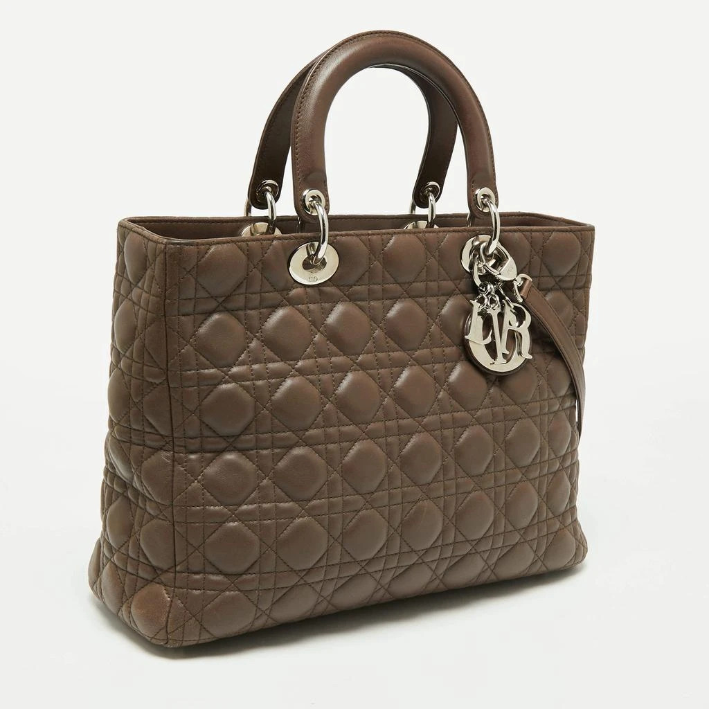 商品[二手商品] Dior|Dior Brown Cannage Leather Large Lady Dior Tote,价格¥12823,第3张图片详细描述