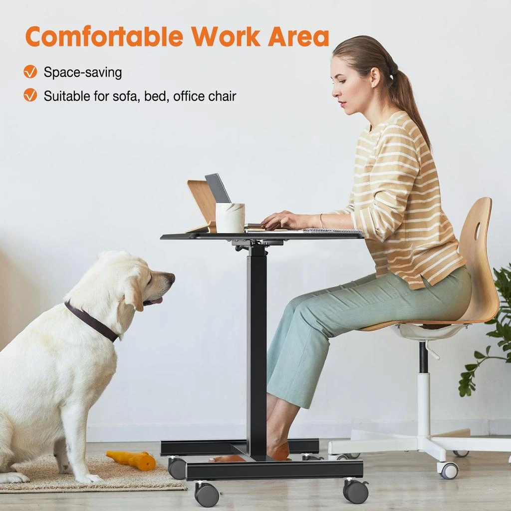 商品Streamdale Furniture|Streamdale Small Mobile Rolling Standing Desk Rolling Desk Laptop Computer,价格¥794,第3张图片详细描述