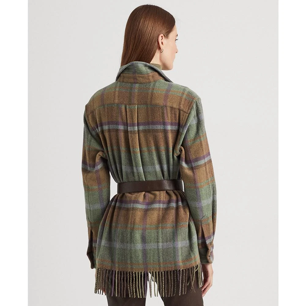 商品Ralph Lauren|Plaid Fringe-Trim Twill Shirt Jacket,价格¥1489,第2张图片详细描述