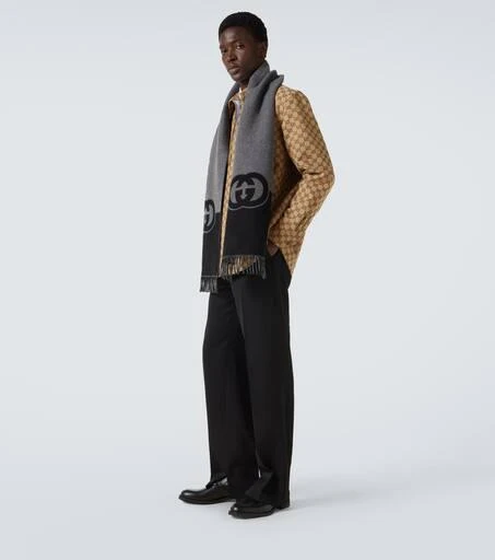 商品Gucci|Interlocking G羊毛与羊绒围巾,价格¥4469,第4张图片详细描述
