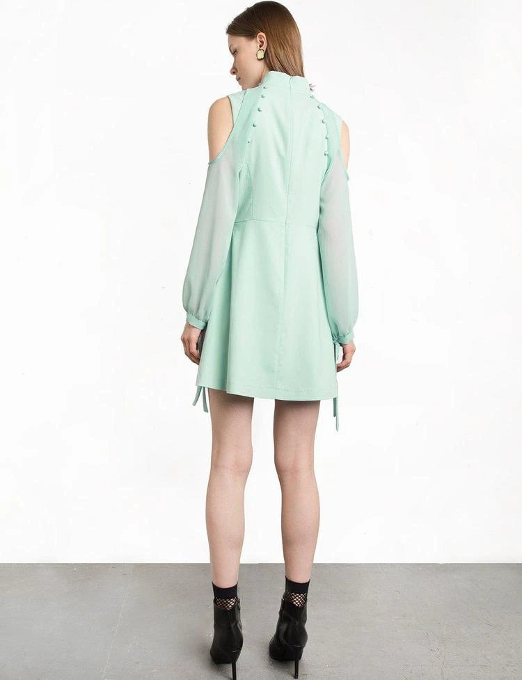 商品Pixie Market|Mint Button Cold Shoulder Dress,价格¥750,第3张图片详细描述