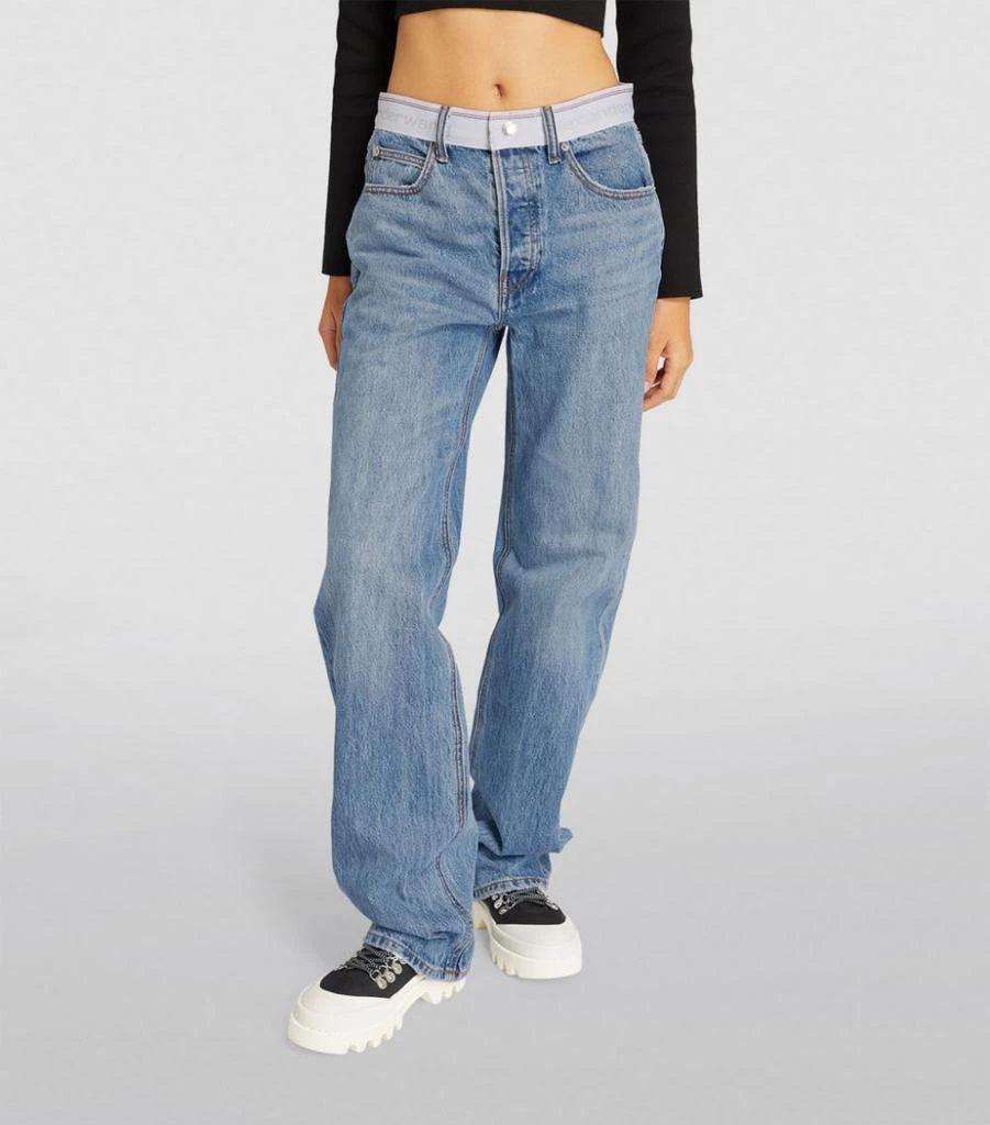 商品Alexander Wang|Logo-Adorned Mid-Rise Straight Jeans,价格¥2955,第3张图片详细描述