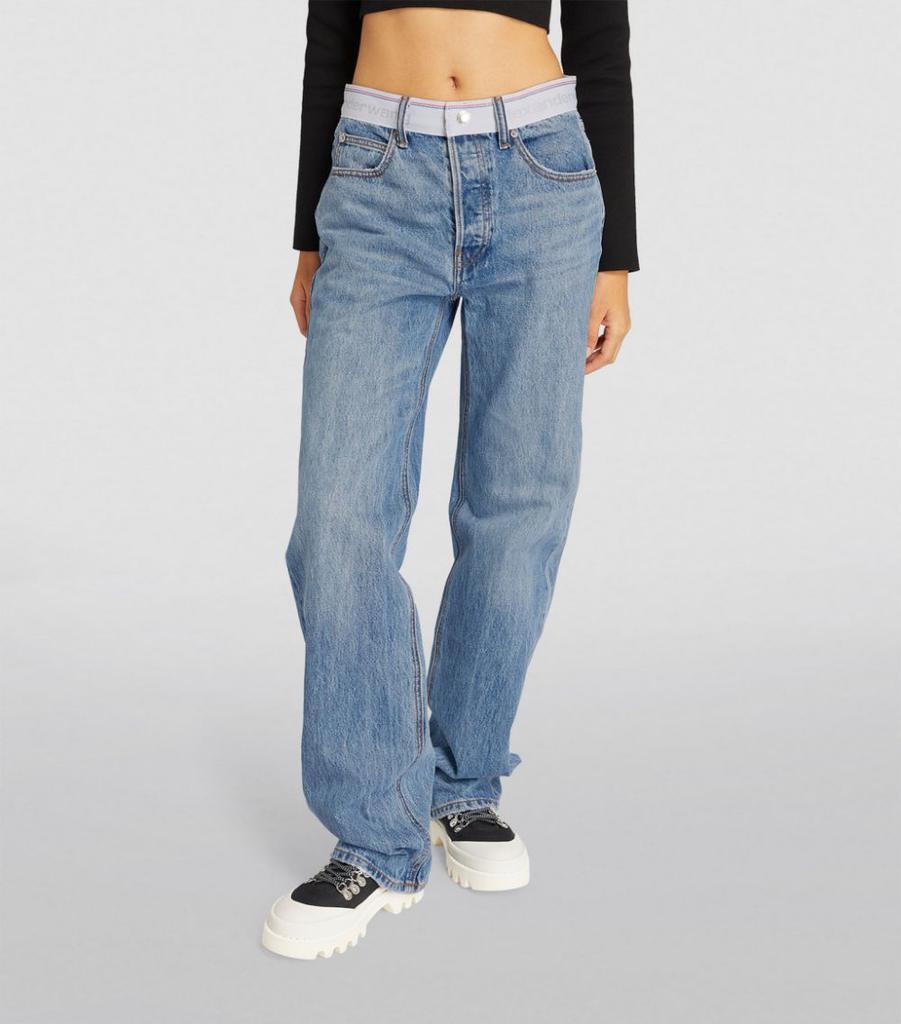 商品Alexander Wang|Logo-Adorned Mid-Rise Straight Jeans,价格¥3374,第5张图片详细描述