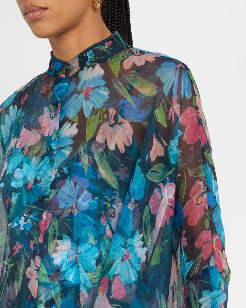 商品Johnny Was|Katia Oversized Floral-Print Chiffon Blouse,价格¥2471,第5张图片详细描述