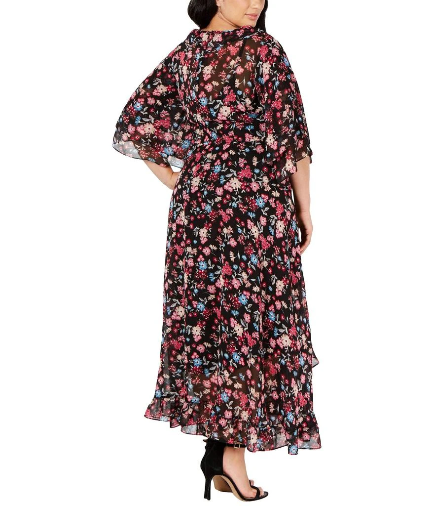 商品Calvin Klein|Women's Plus Size Flutter Sleeved Faux Wrap Maxi Dress,价格¥1040,第2张图片详细描述