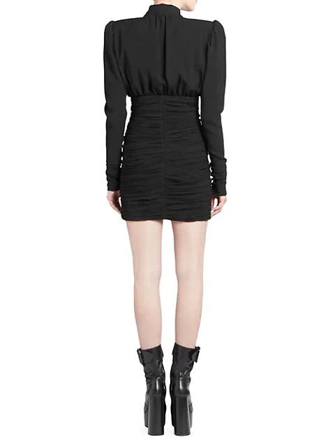 商品Yves Saint Laurent|Puff Sleeve Mini Dress,价格¥9832,第5张图片详细描述