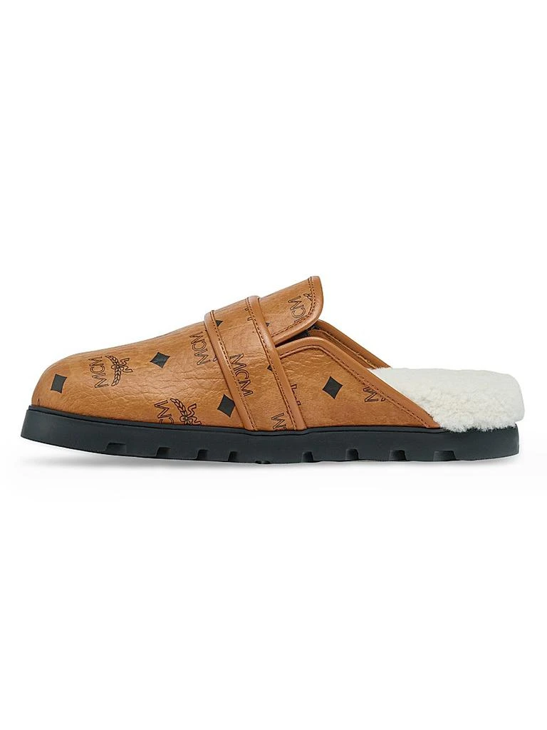 商品MCM|Shearling-Lined Logo Leather Mules,价格¥2697,第1张图片
