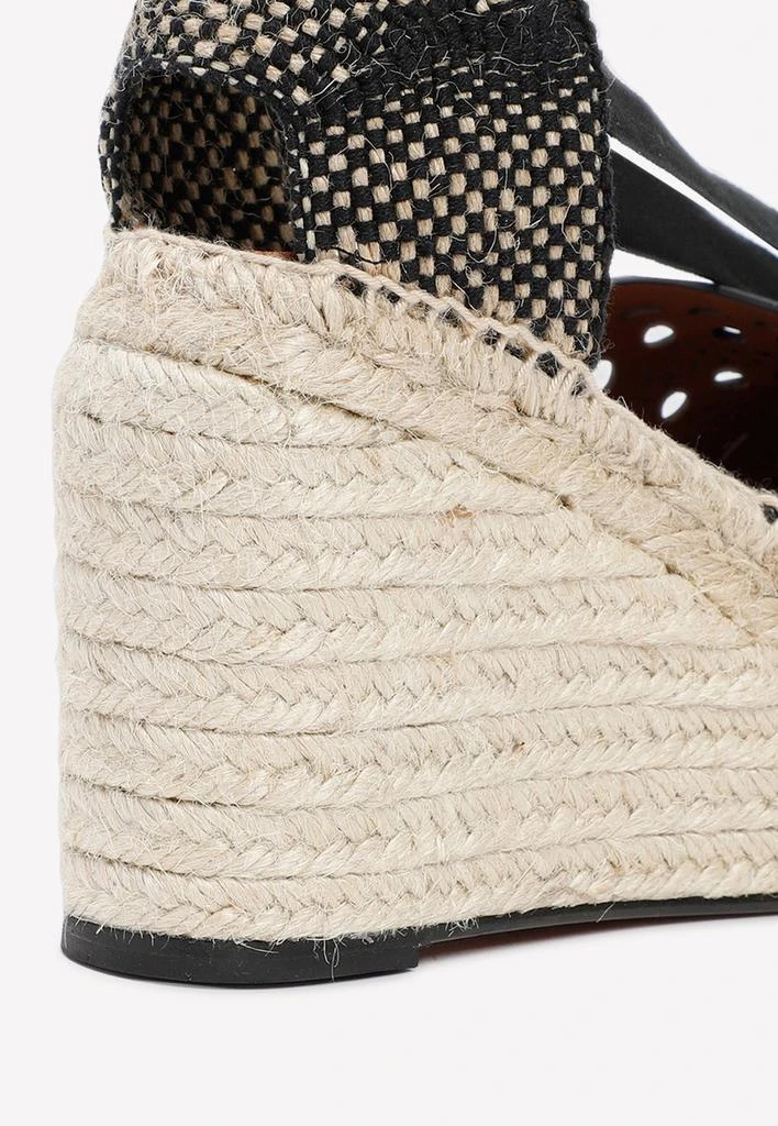 商品Alaïa|Vienne 100 Calf Leather Espadrille Wedges,价格¥3301,第3张图片详细描述