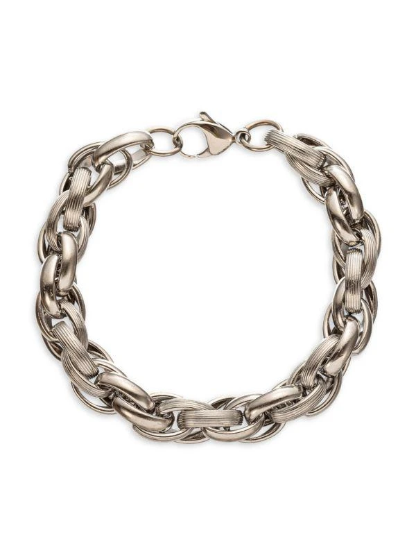 商品Eye Candy LA|Issac 2-Piece Titanium Chain Link Necklace & Bracelet Set,价格¥354,第3张图片详细描述