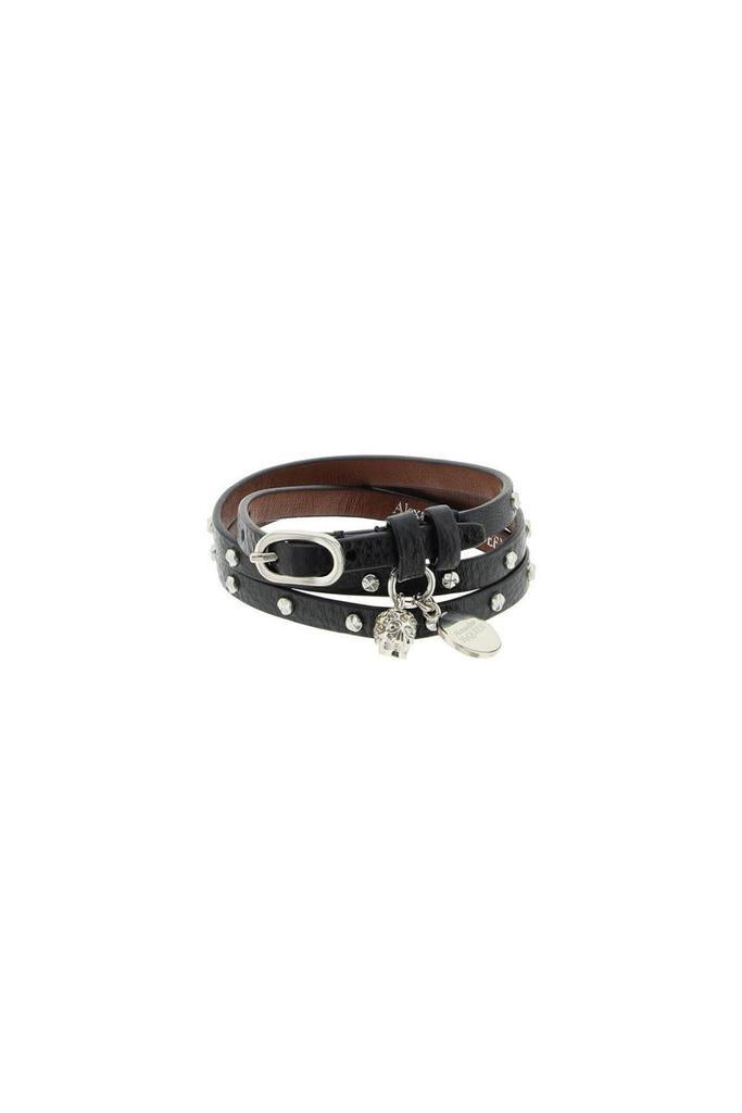 商品Alexander McQueen|Alexander mcqueen double wrap pave skull bracelet,价格¥1160,第1张图片