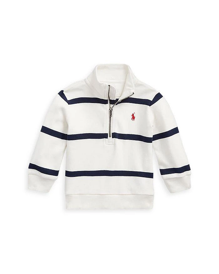 商品Ralph Lauren|Polo Boys' Striped Interlock Quarter-Zip Pullover - Baby,价格¥190,第1张图片