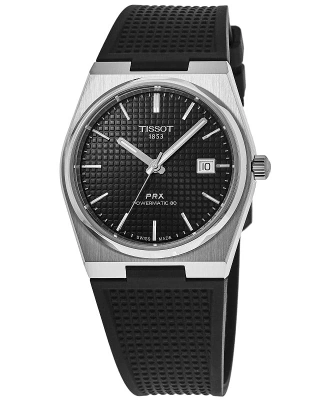 商品Tissot|Tissot PRX Powermatic 80 Automatic Black Dial Rubber Strap Men's Watch T137.407.17.051.00,价格¥4271,第1张图片